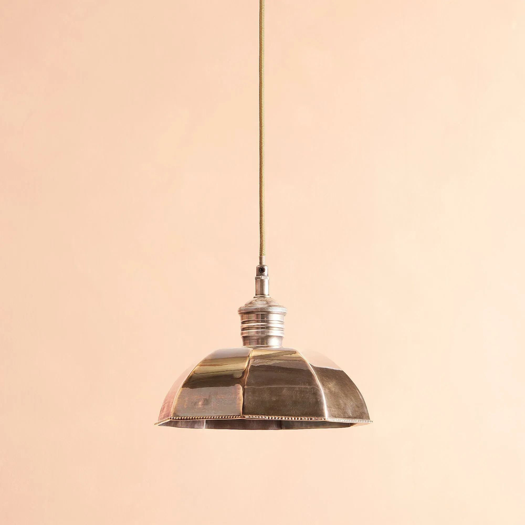 Sisi Octagonal Dome Pendant - Antique Silver, Brass product