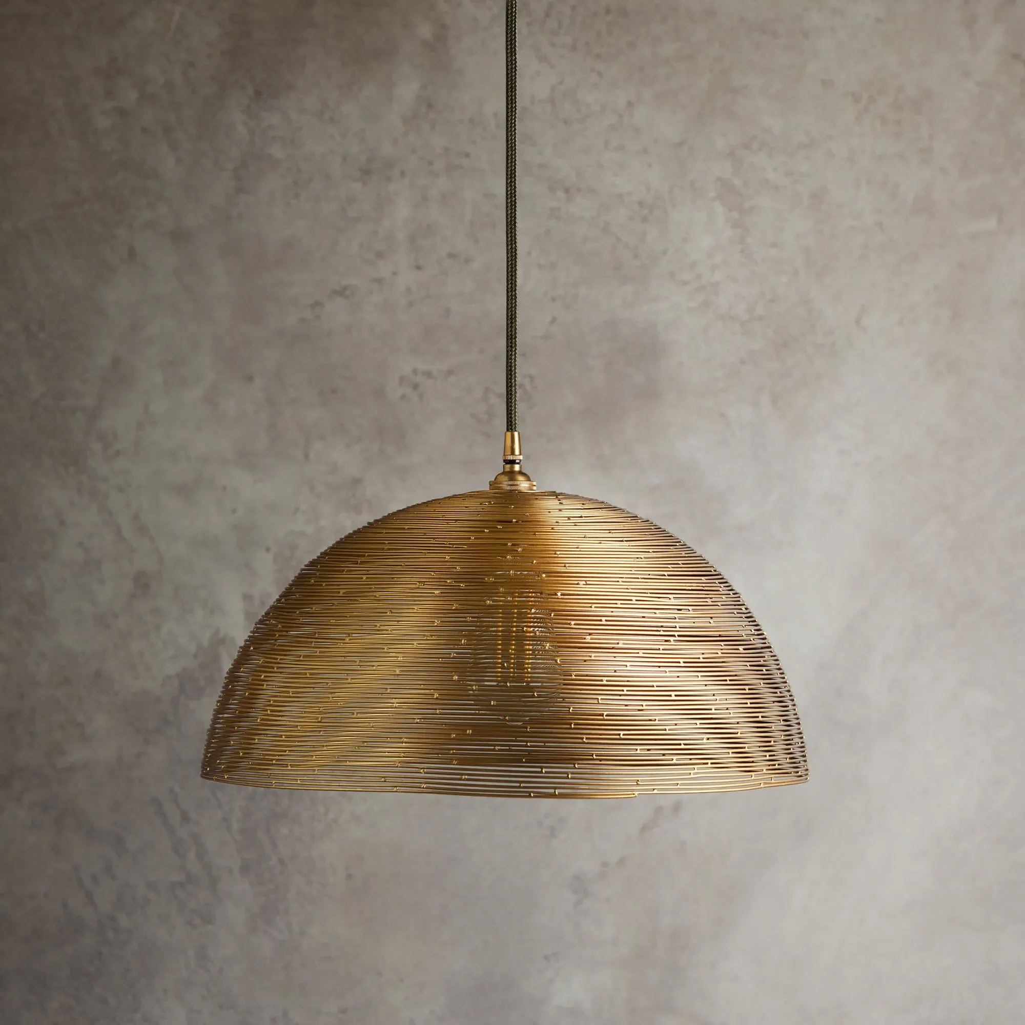 Spangle Small Domed Pendant Light - Antique Brass product