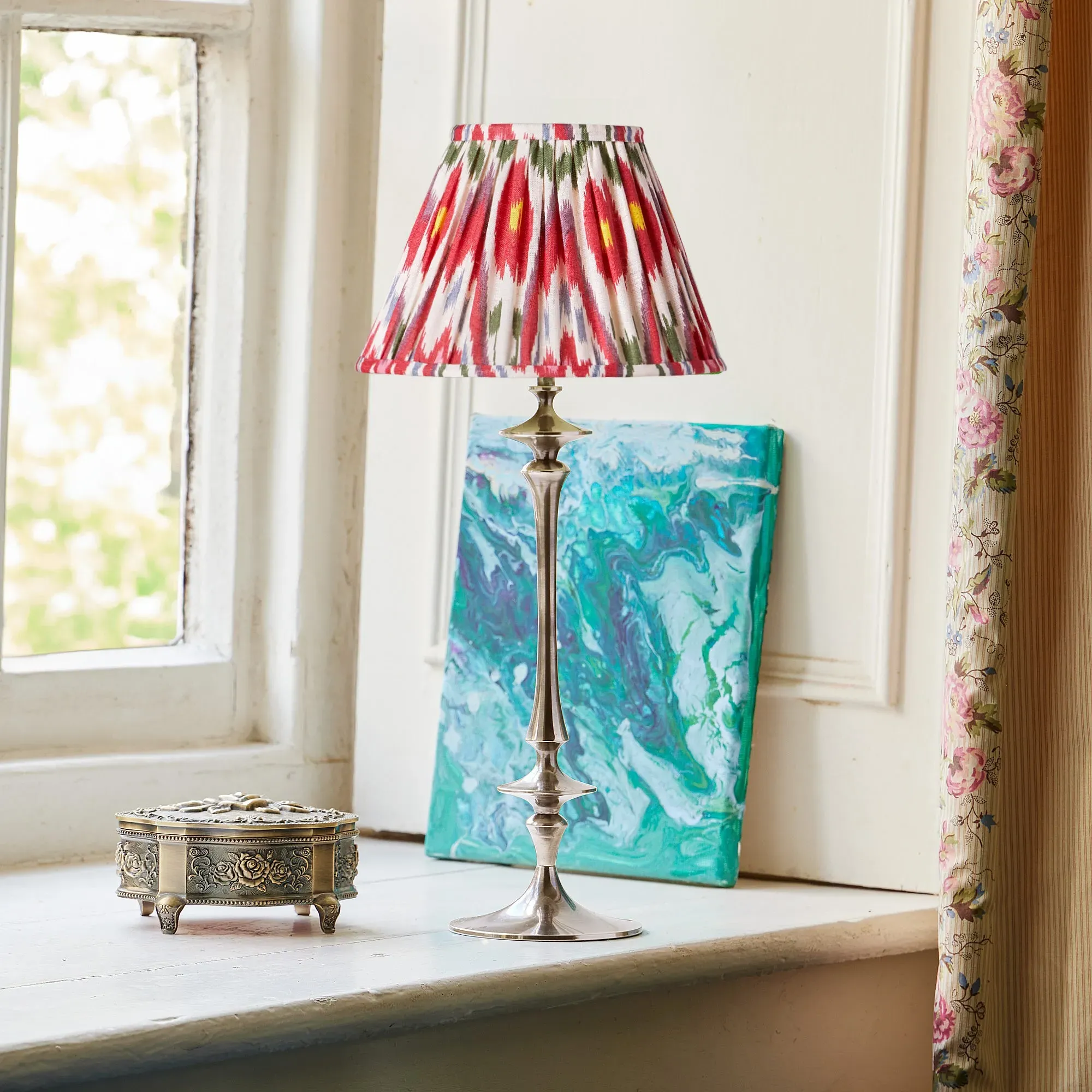 Spindle Cordless Table Lamp - Antique Silver product