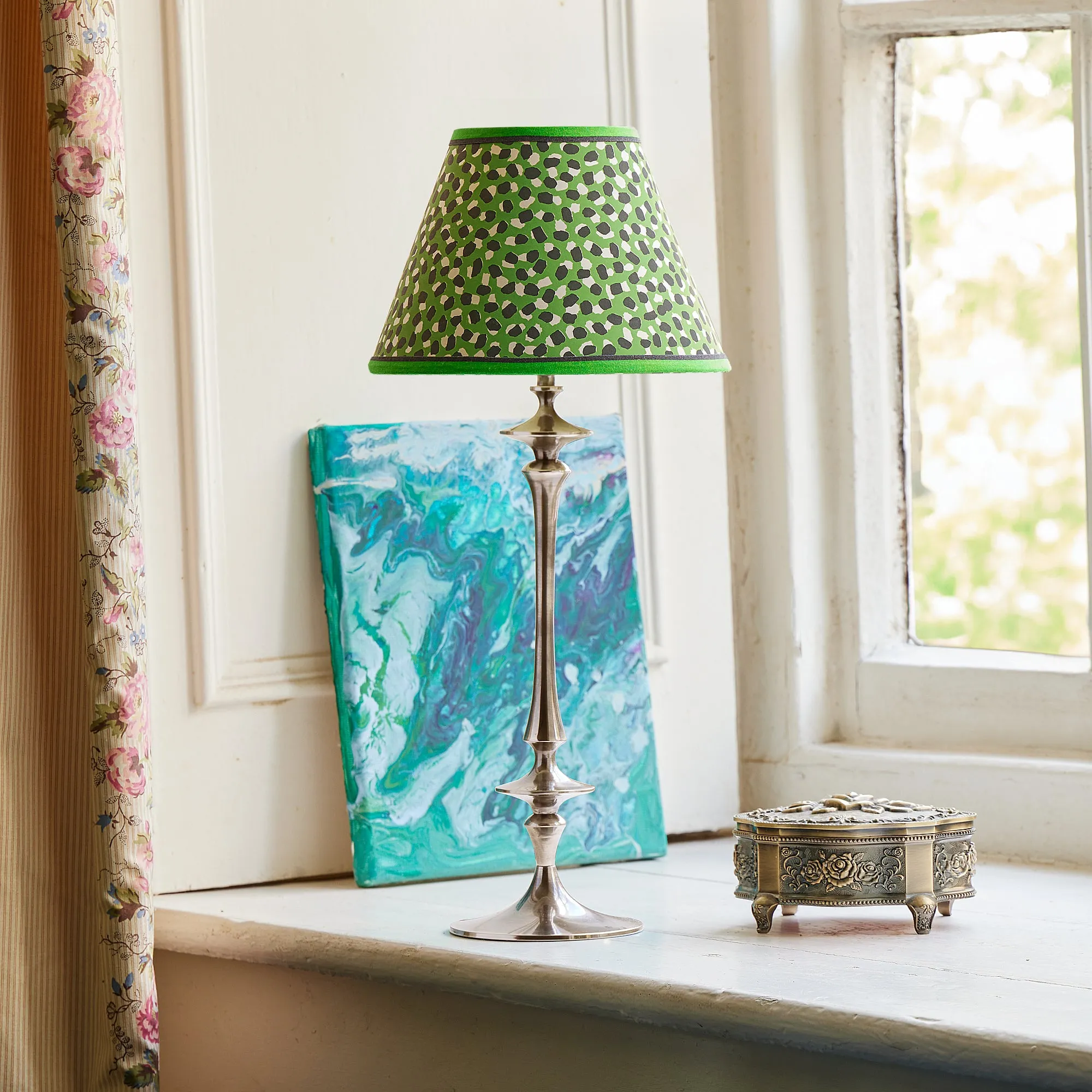 Spindle Rechargeable Table Lamp - Antique Silver product
