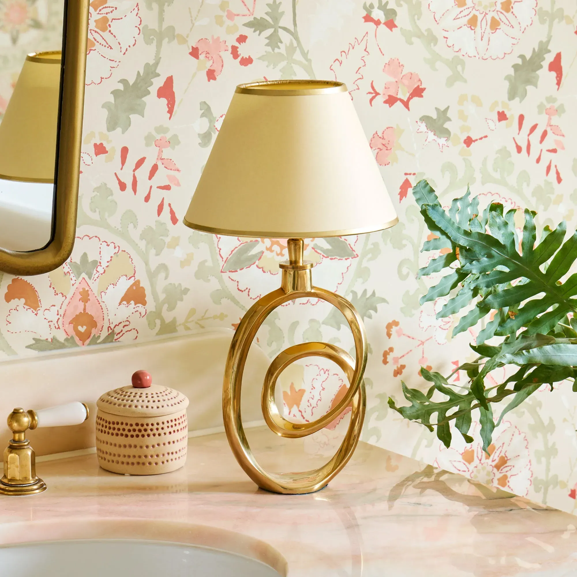 Squiggle Rechargeable Table Lamp - Antique Brass by Pooky