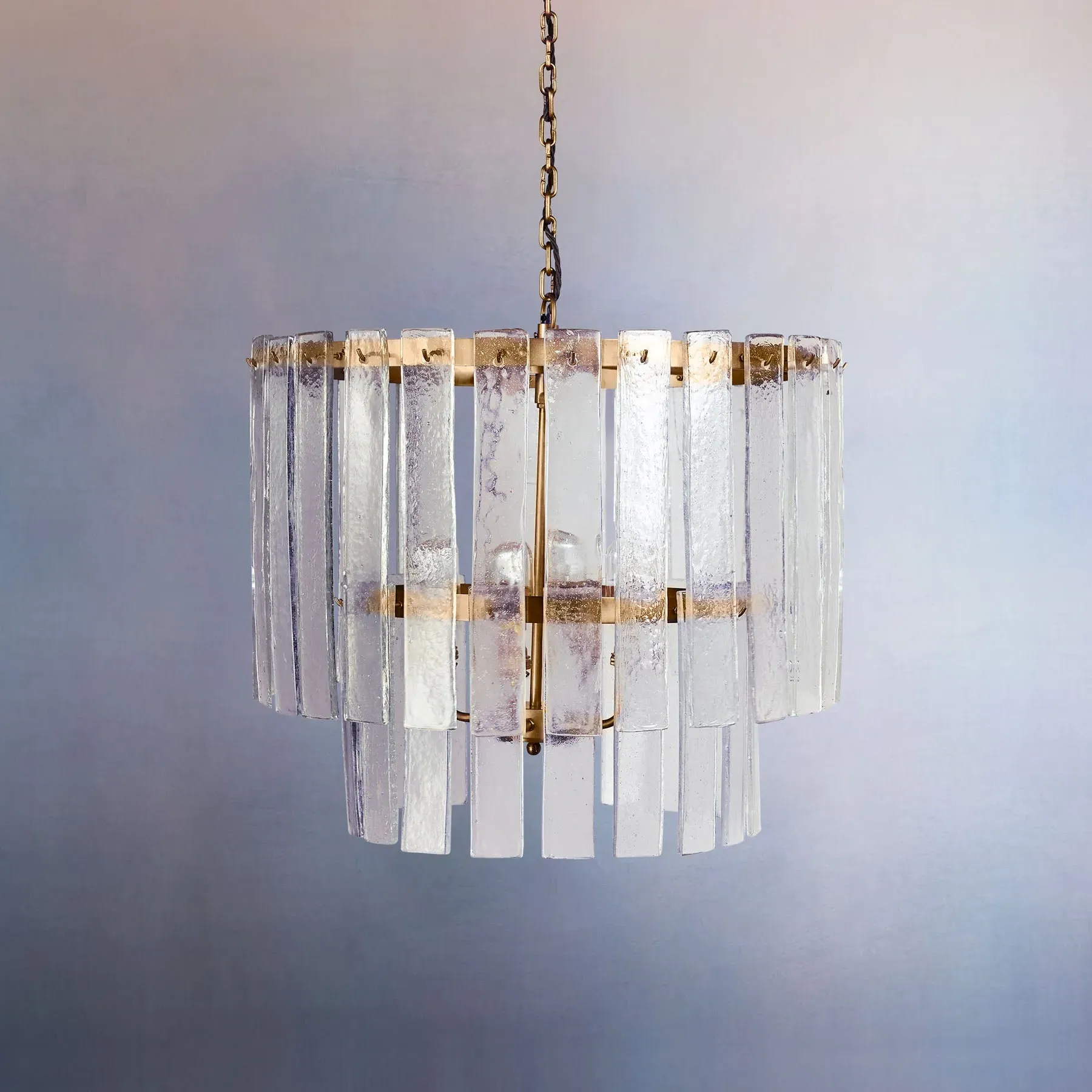 Starsky Chandelier with Recycled Pressed Glass Strips - Clear product