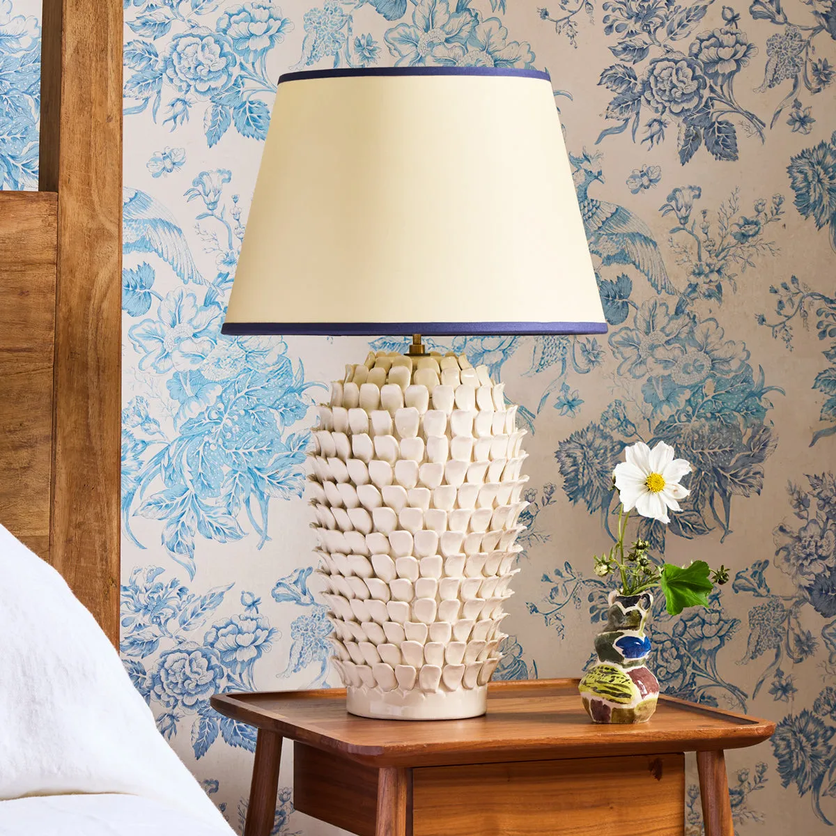 Stucco Rechargeable Table Lamp - White, Ceramic product