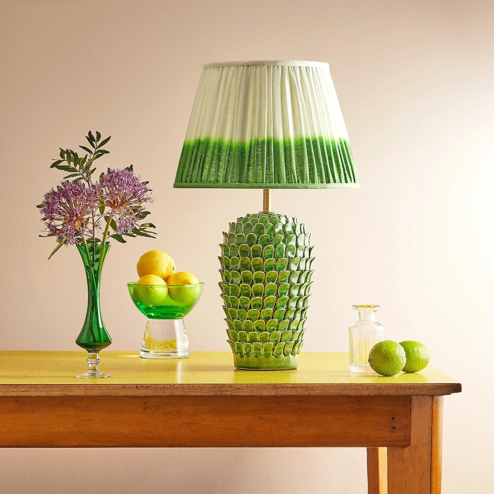 Stucco Small Table Lamp - Green, Ceramic product