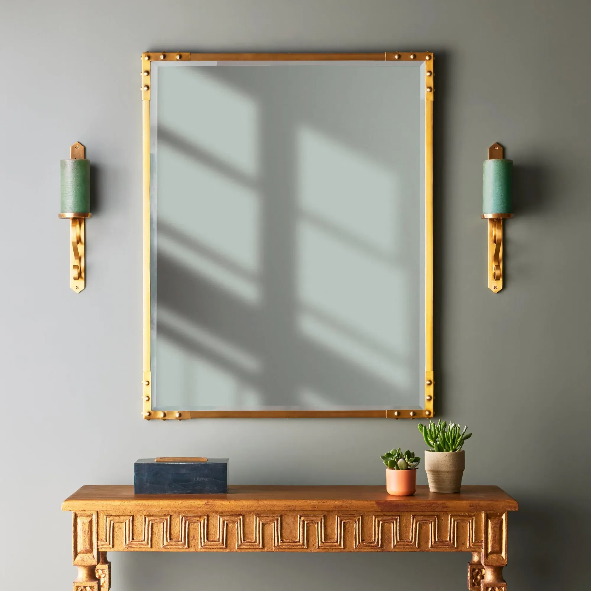 Studland Bevelled Wall Mirror - Distressed Gold product