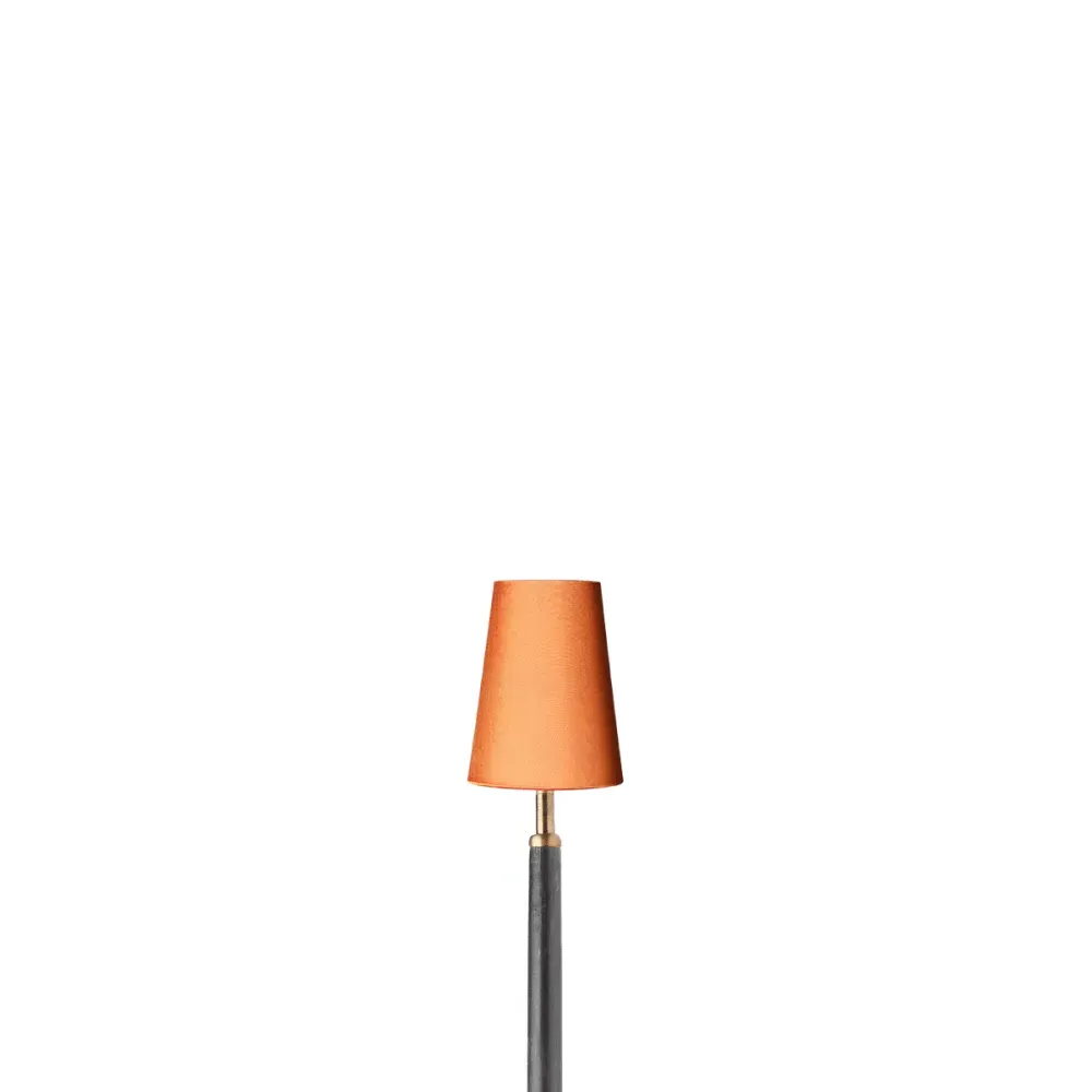 Tapered Bulb Clip Lampshade - Saffron, Dupion Silk product
