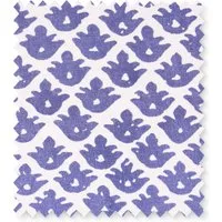 Temple Block Printed Cotton Swatch - Blue by Pooky, alternate view