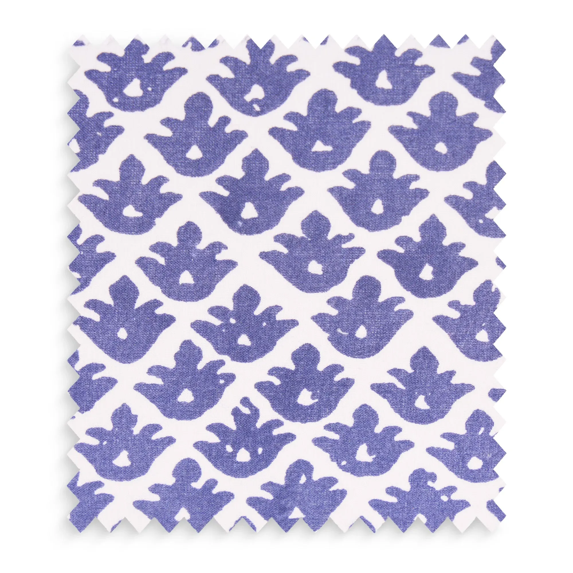 Temple Block Printed Cotton Swatch - Blue by Pooky