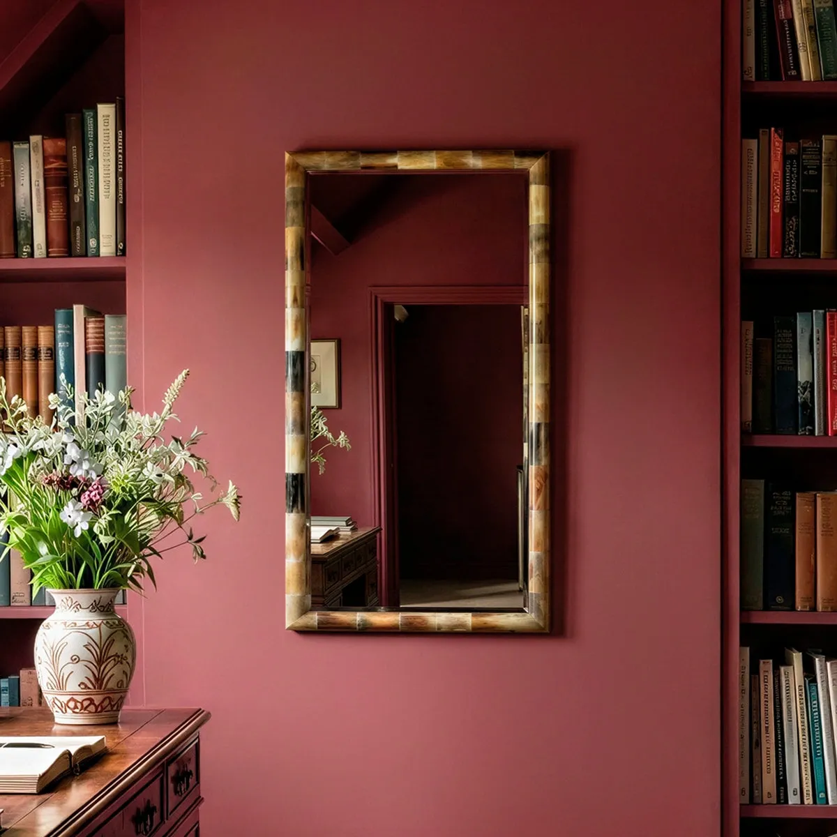 Tortie Rectangular Wall Mirror - Natural, Bone product