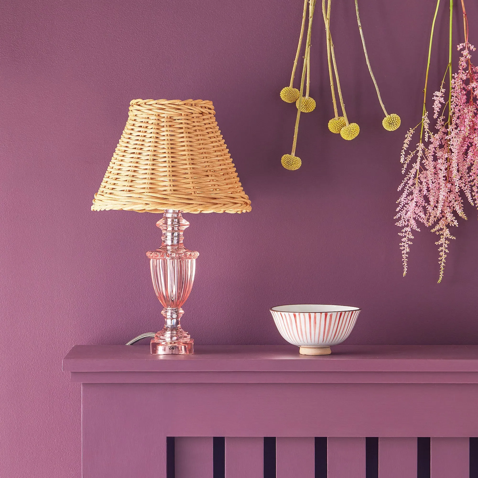 Urnie Bedside Lamp - Blush Pink, Resin product