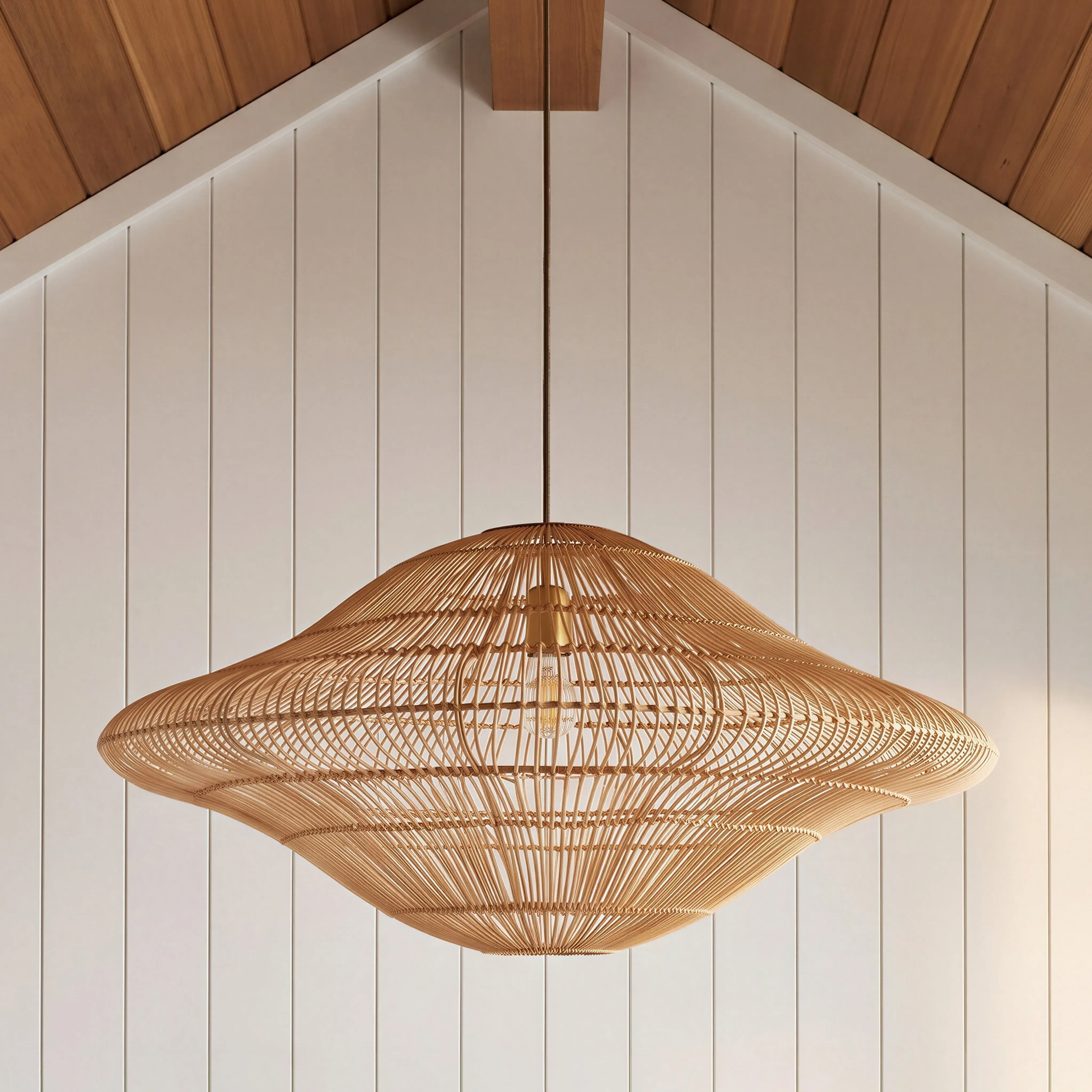 Vega Pendant Light - Natural, Rattan by Pooky