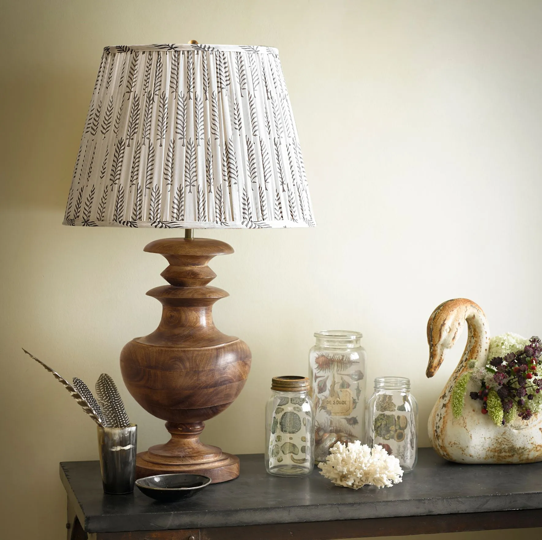 Verona Table Lamp - Natural, Burnt Wood product