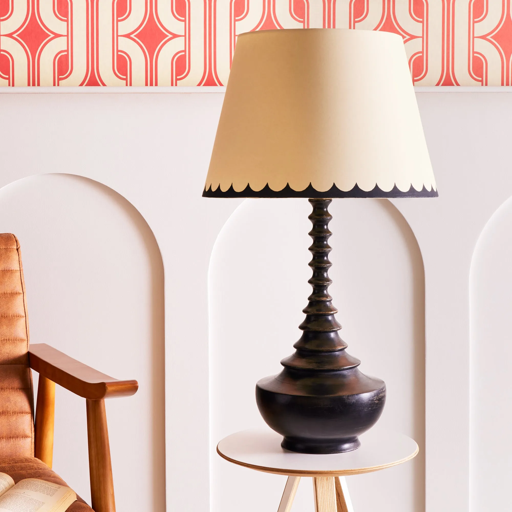 Vivian Table Lamp - Black, Wood product