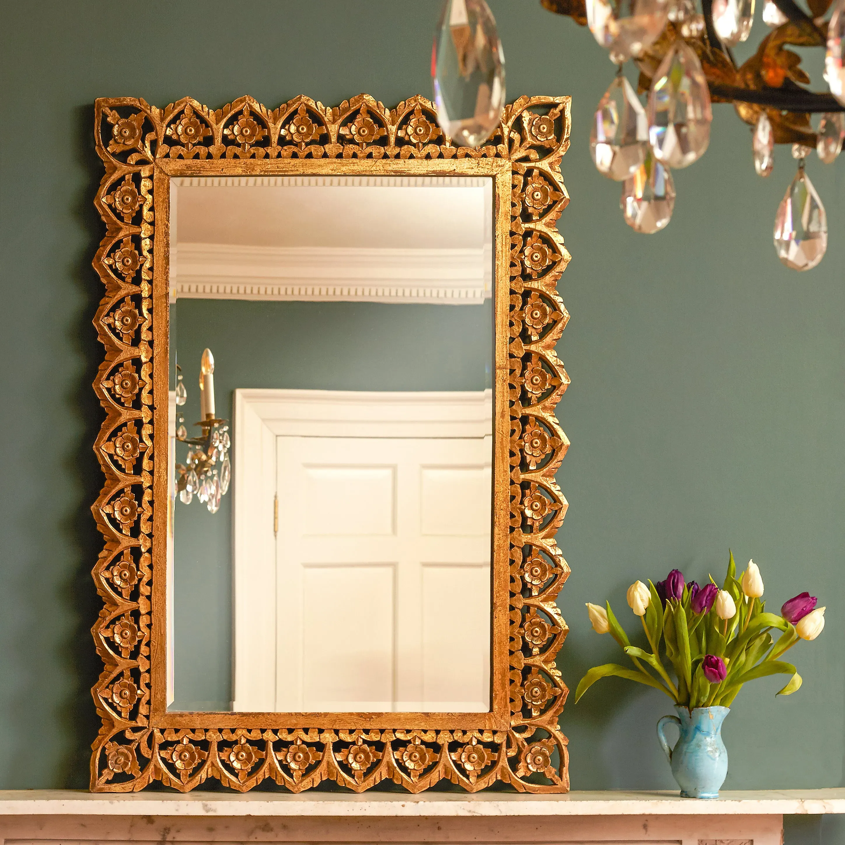 Vulpo Bevelled Wall Mirror - Distressed Gold product