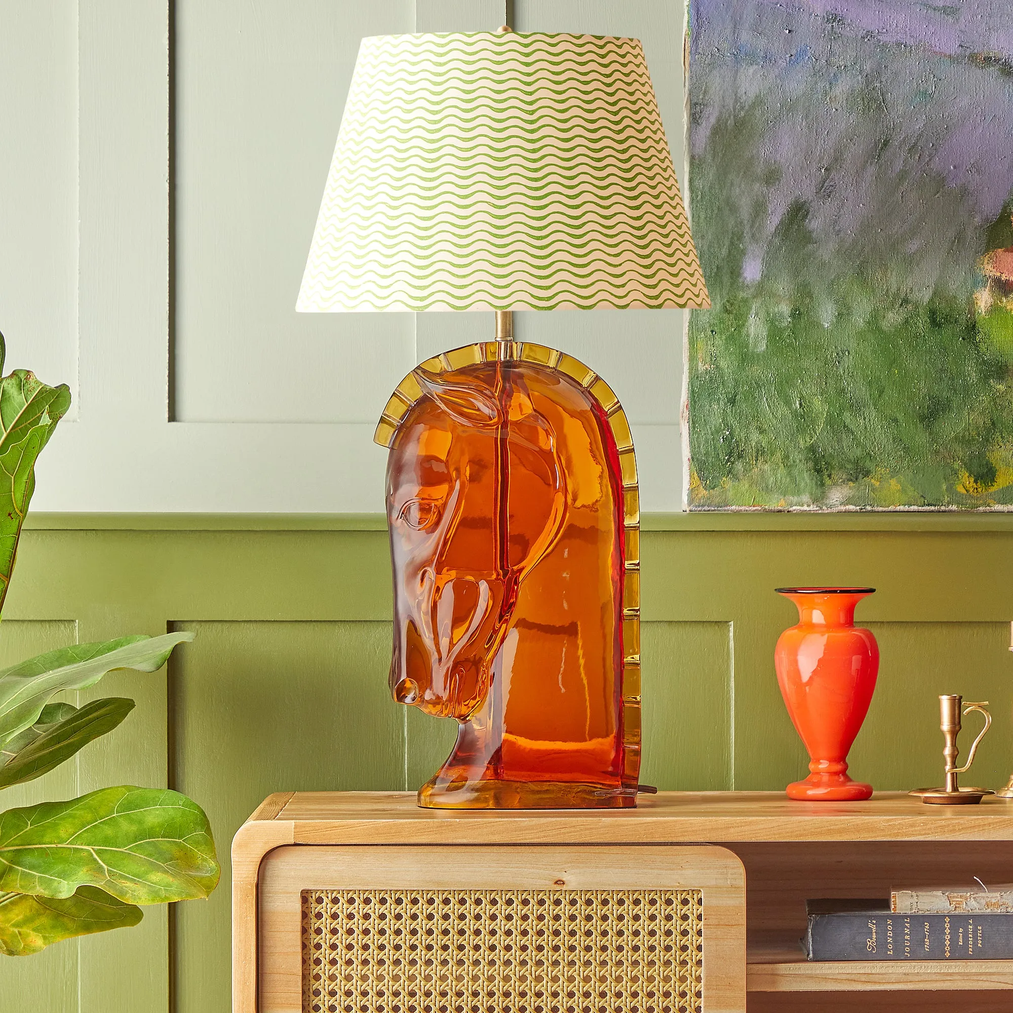 Whinny Table Lamp - Amber, Resin product