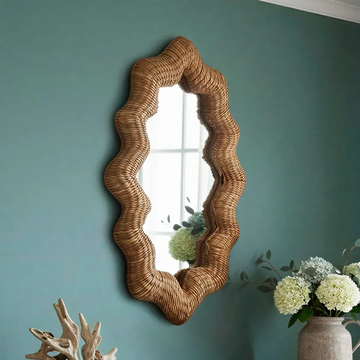 Wiggle Wall Mirror - Natural, Lily Grass product