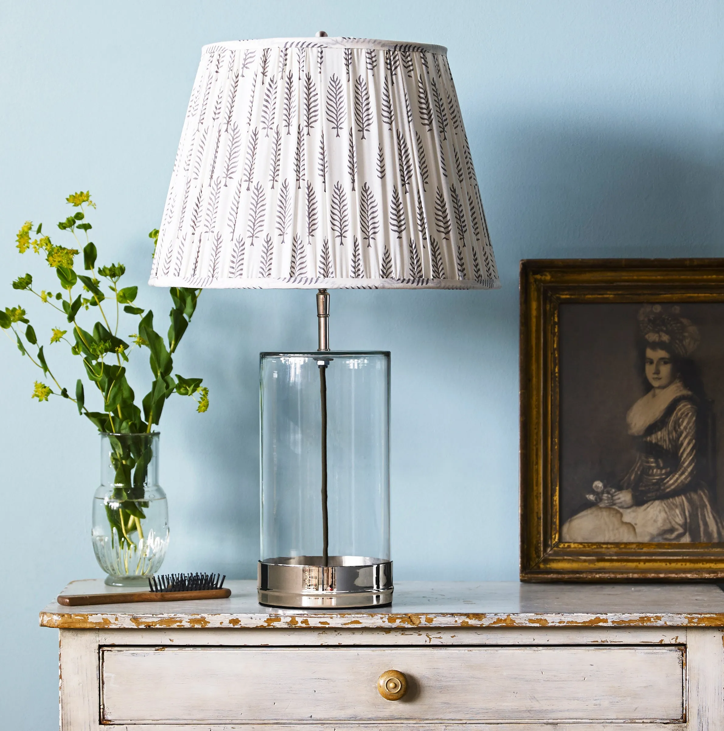 Wisteria Table Lamp - Antique Silver, Clear Glass product