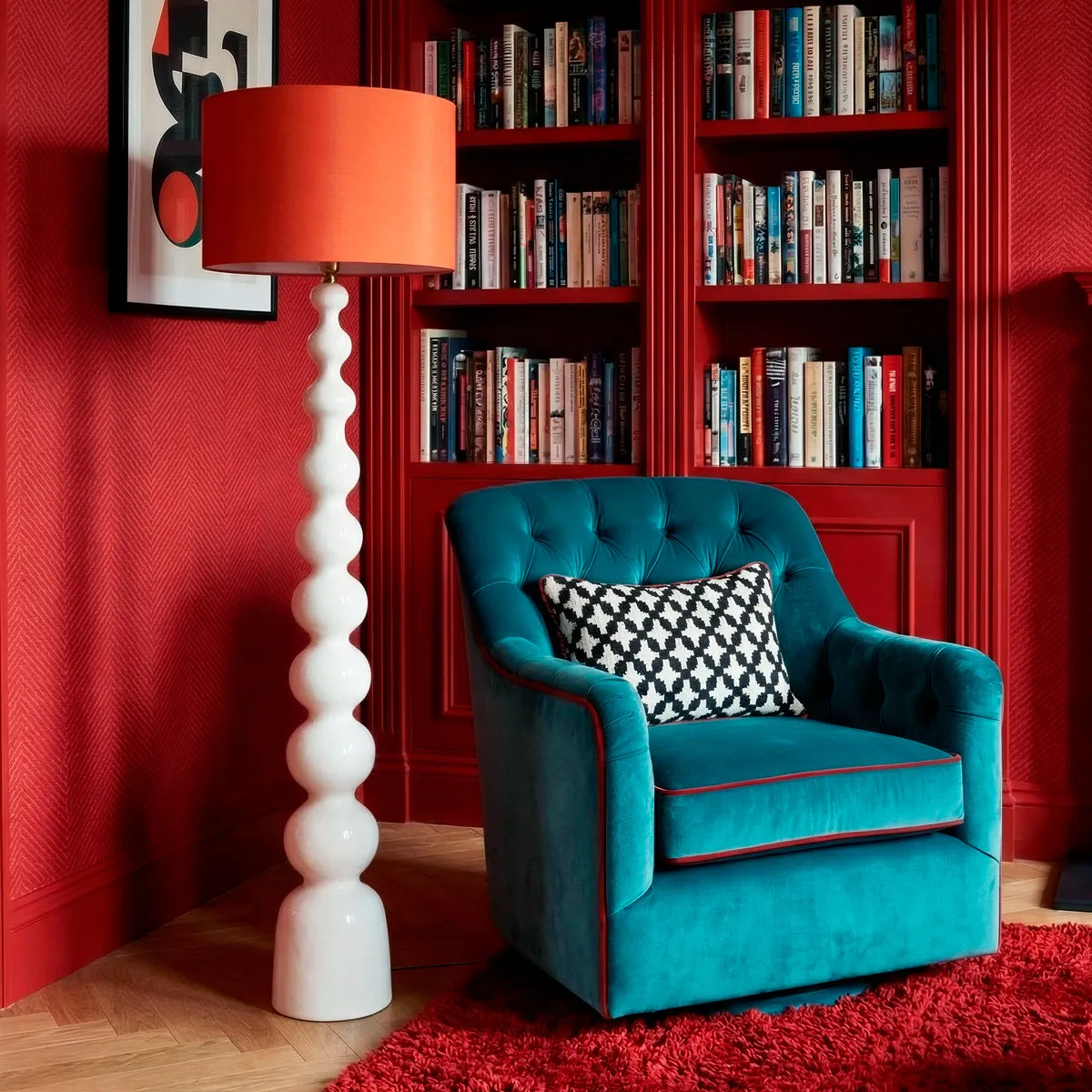Wobster Floor Lamp - White, Lacquered Wood product