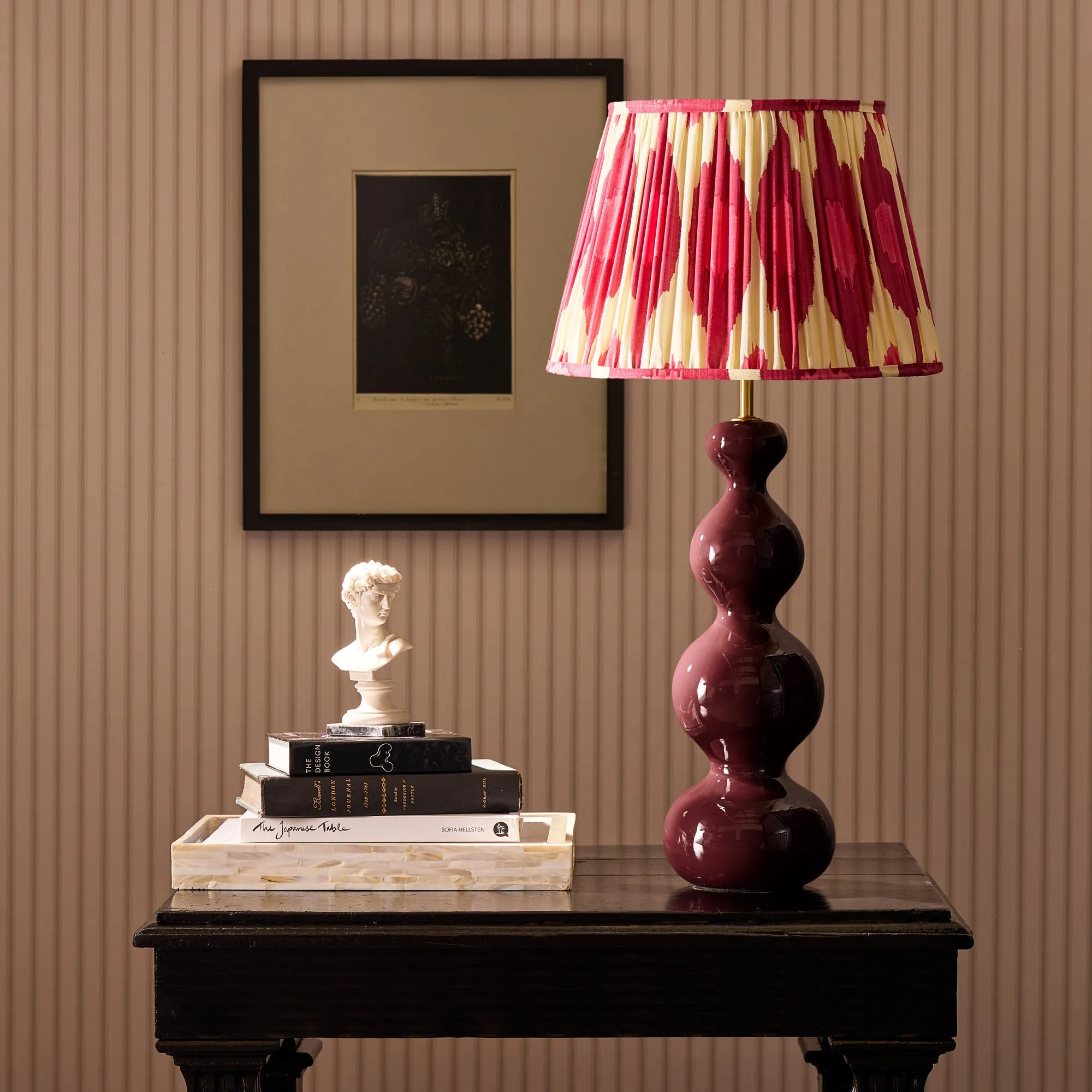 Wobster Small Table Lamp - Burgundy, Lacquered Wood product