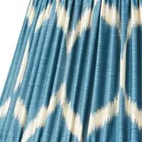 Yoda 10 Inch Empire Lamp Shade - Turkish Blue, Printed Silk Ikat alternate view