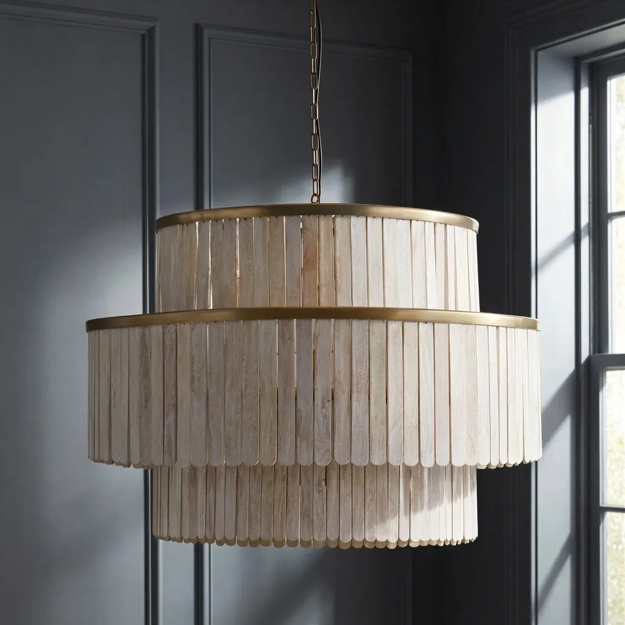 Zapper Chandelier - Natural Wood product