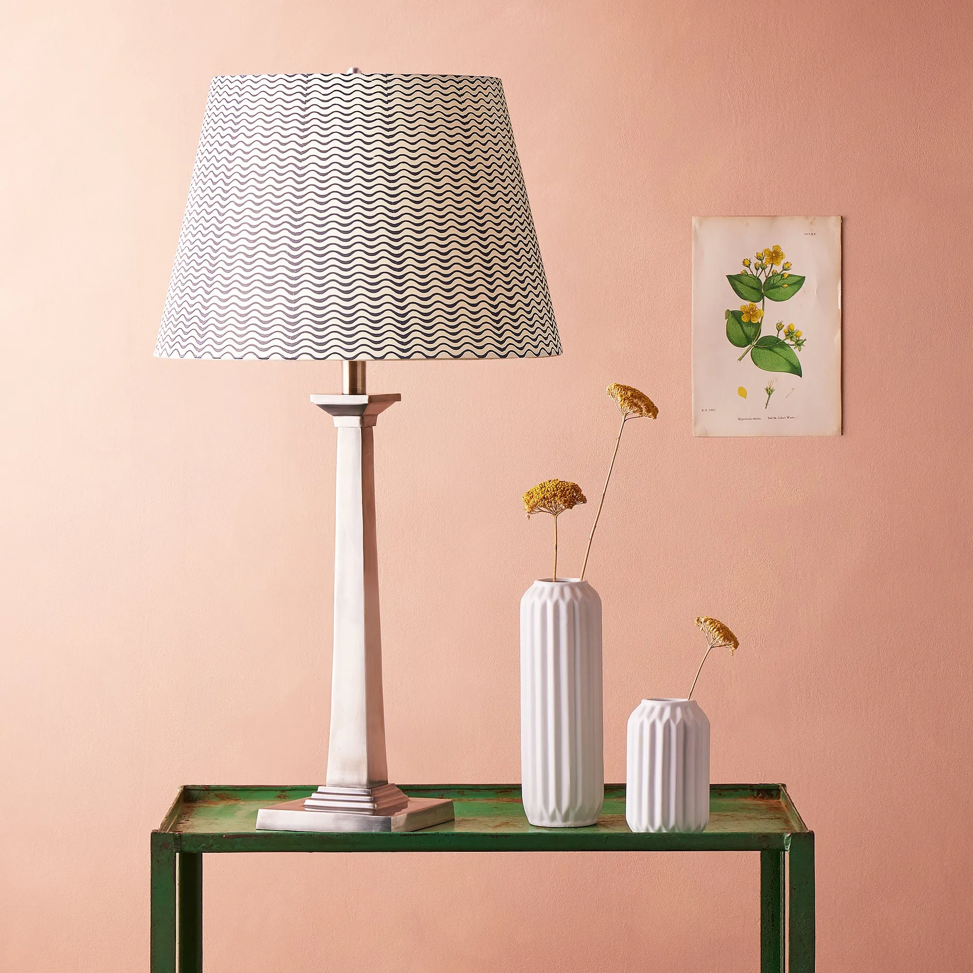 Ziggurat Table Lamp - Antiqued Silver, Nickel product