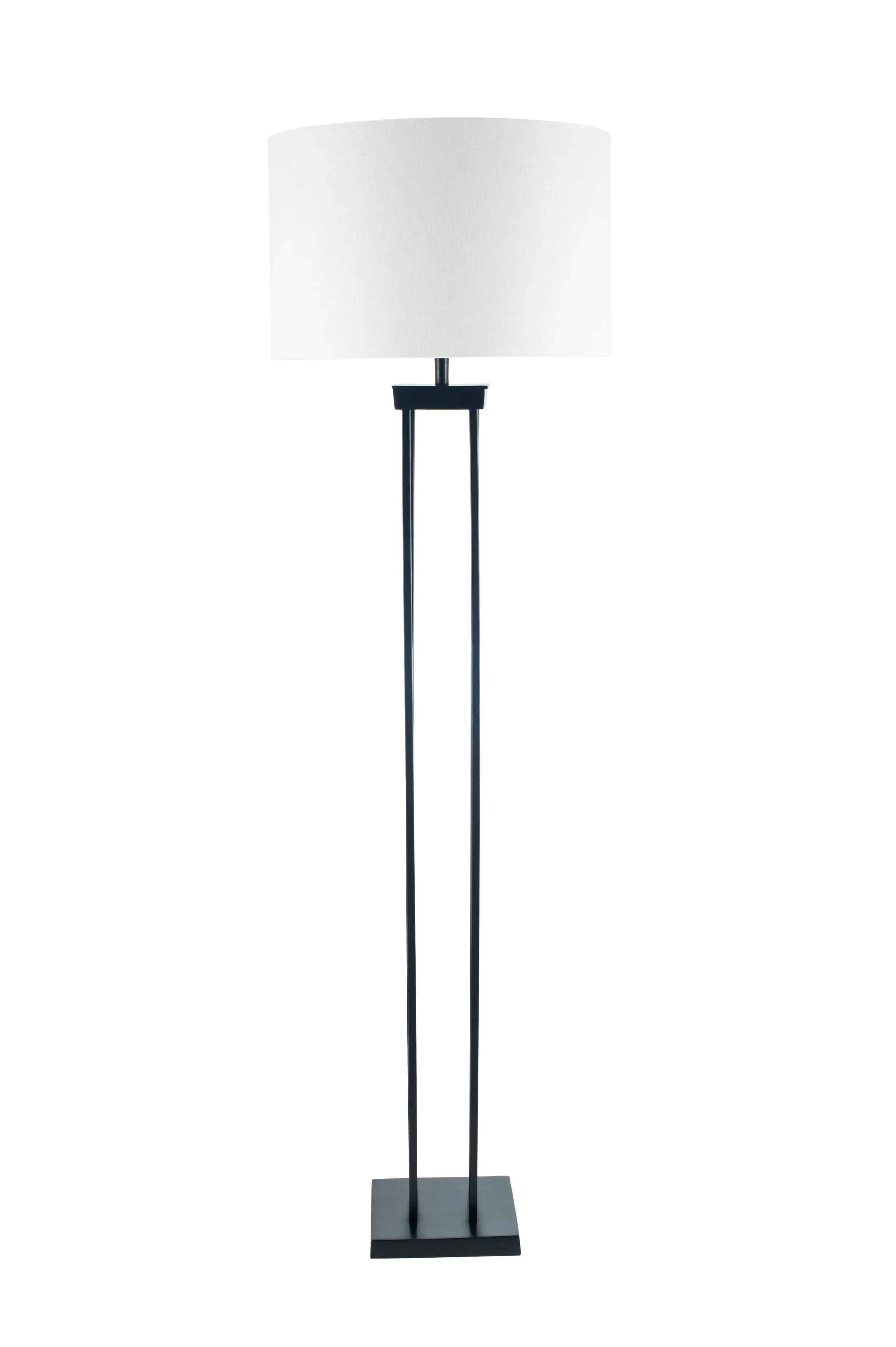 Floor Lamp with Fabric Shade - Metal, Linen image