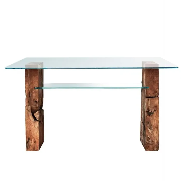 Glass Desk - Teak Root image