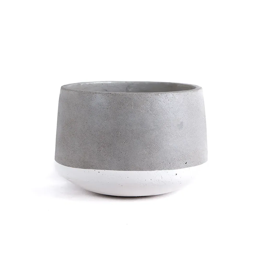 Large Concrete Pot - White