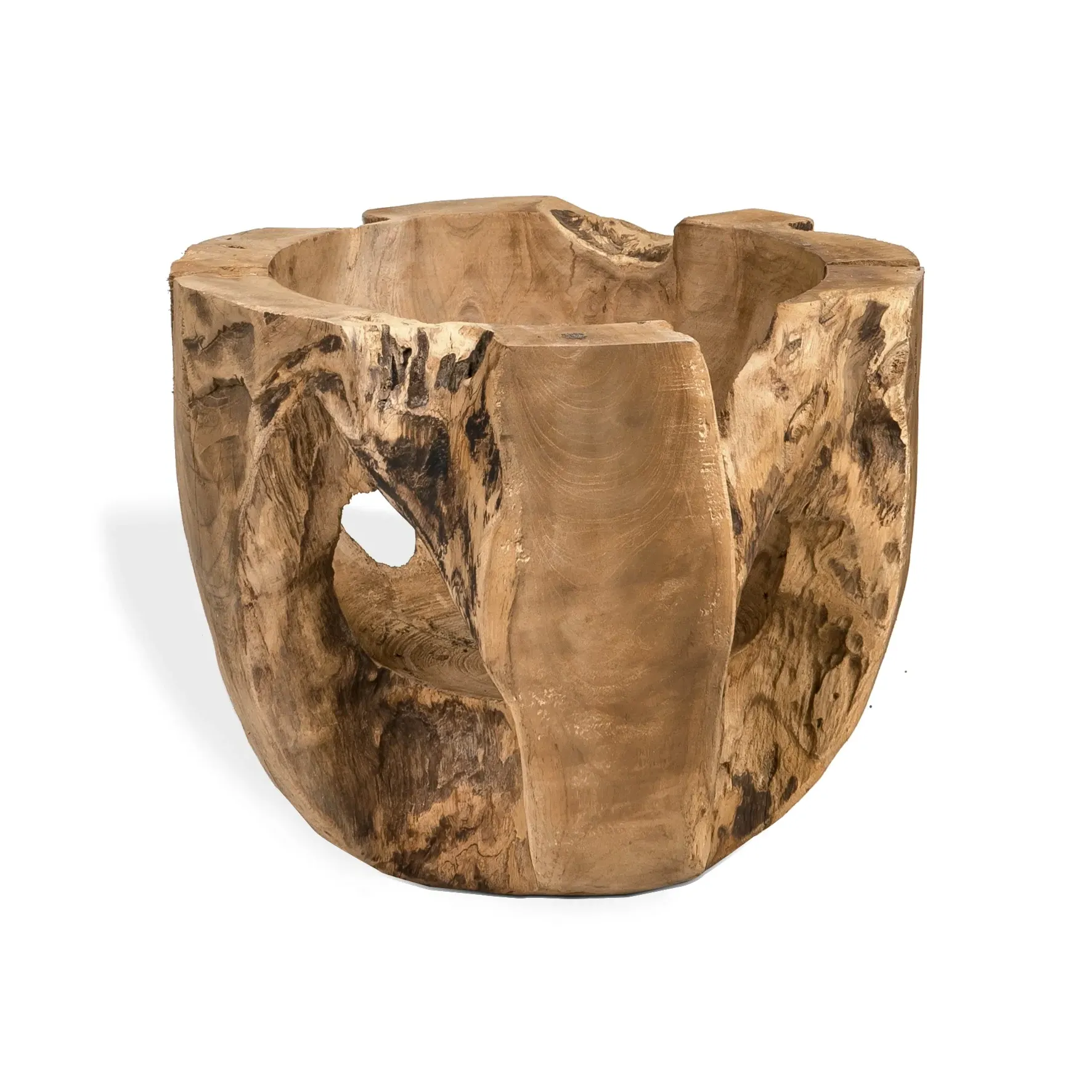 Large Planter Pot - Natural, Teak Root