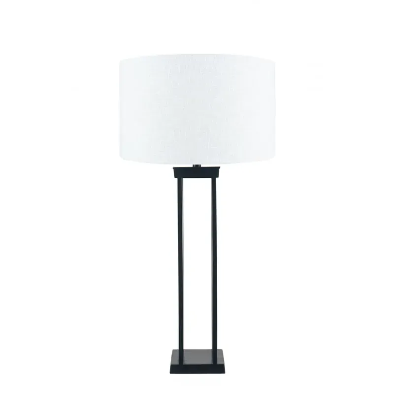 Table Lamp with Fabric Shade - Metal image