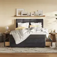 Double Divan Bed with Storage - Beige