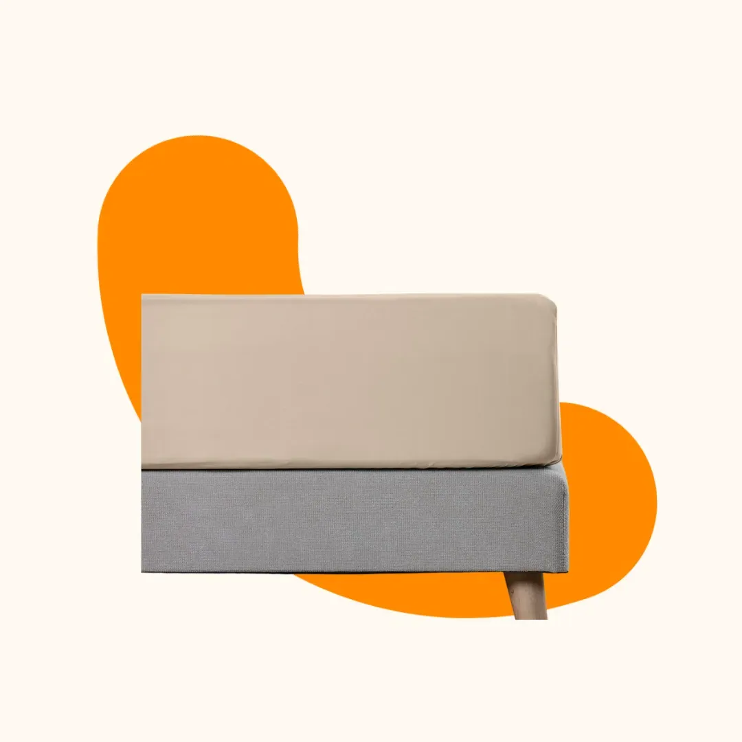 Double Fitted Sheet 200 TC - Beige, Cotton Percale image