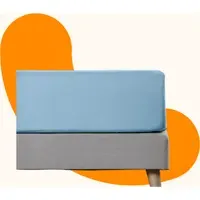 Double Fitted Sheet 200 TC - Blue, Cotton Percale