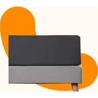 Double Fitted Sheet 200 TC - Dark Grey, Cotton Percale