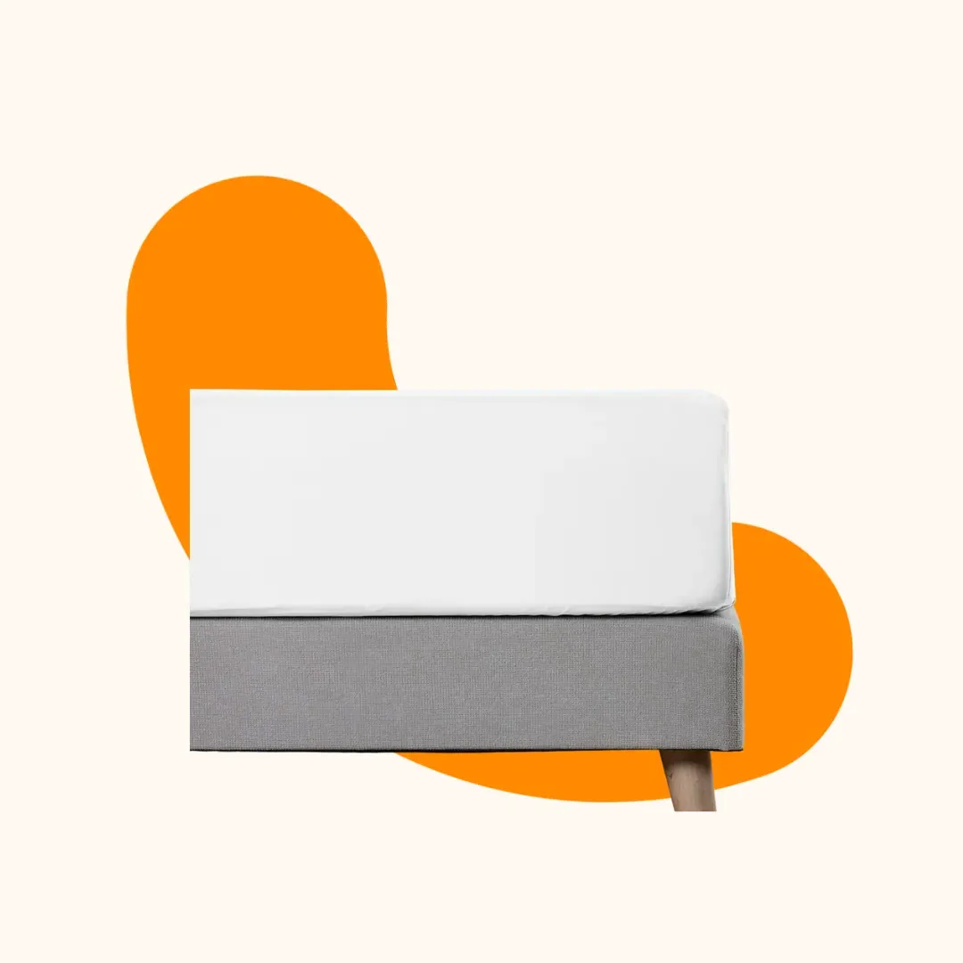 Double Fitted Sheet 200 TC - White, Cotton Percale