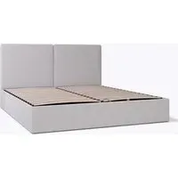 Super King Storage Ottoman Bed with Plain Headboard - Light Grey