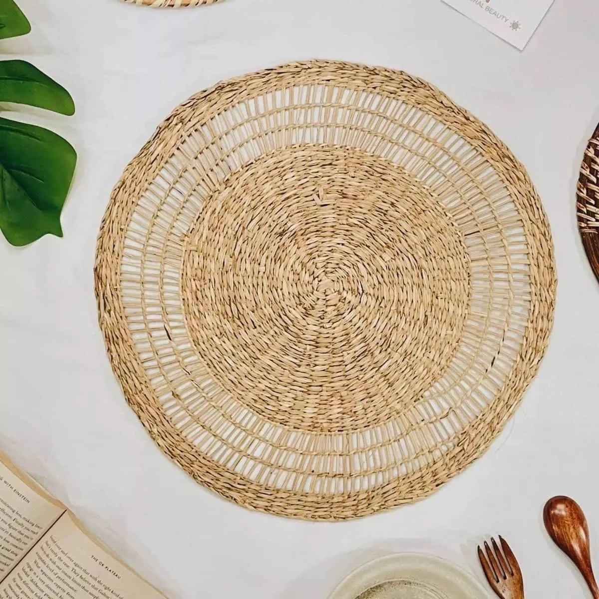 Bayside Round Placemat - Natural Light Brown, Seagrass product