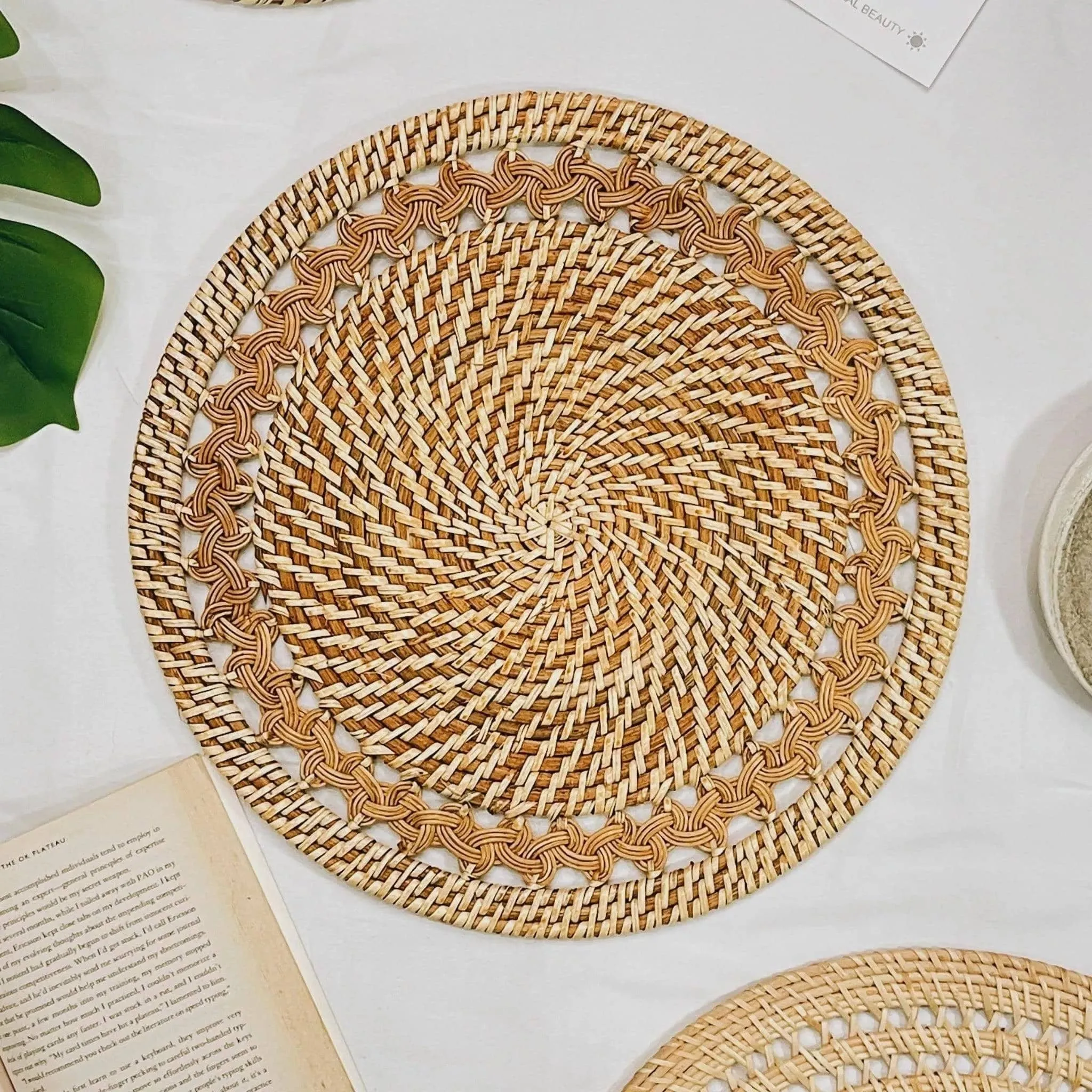 Cora Round Rattan Placemat - Brown product