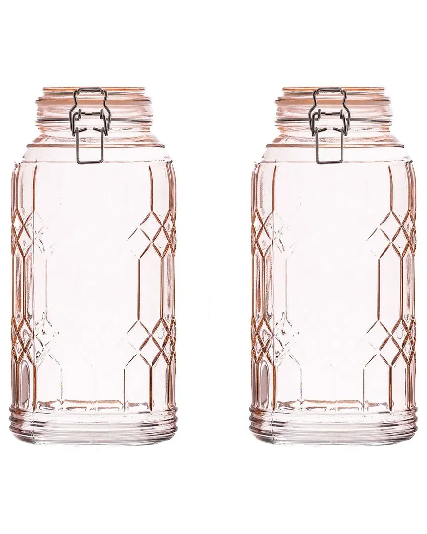 Bleeker Glass Canisters Set of 2 - Pink image