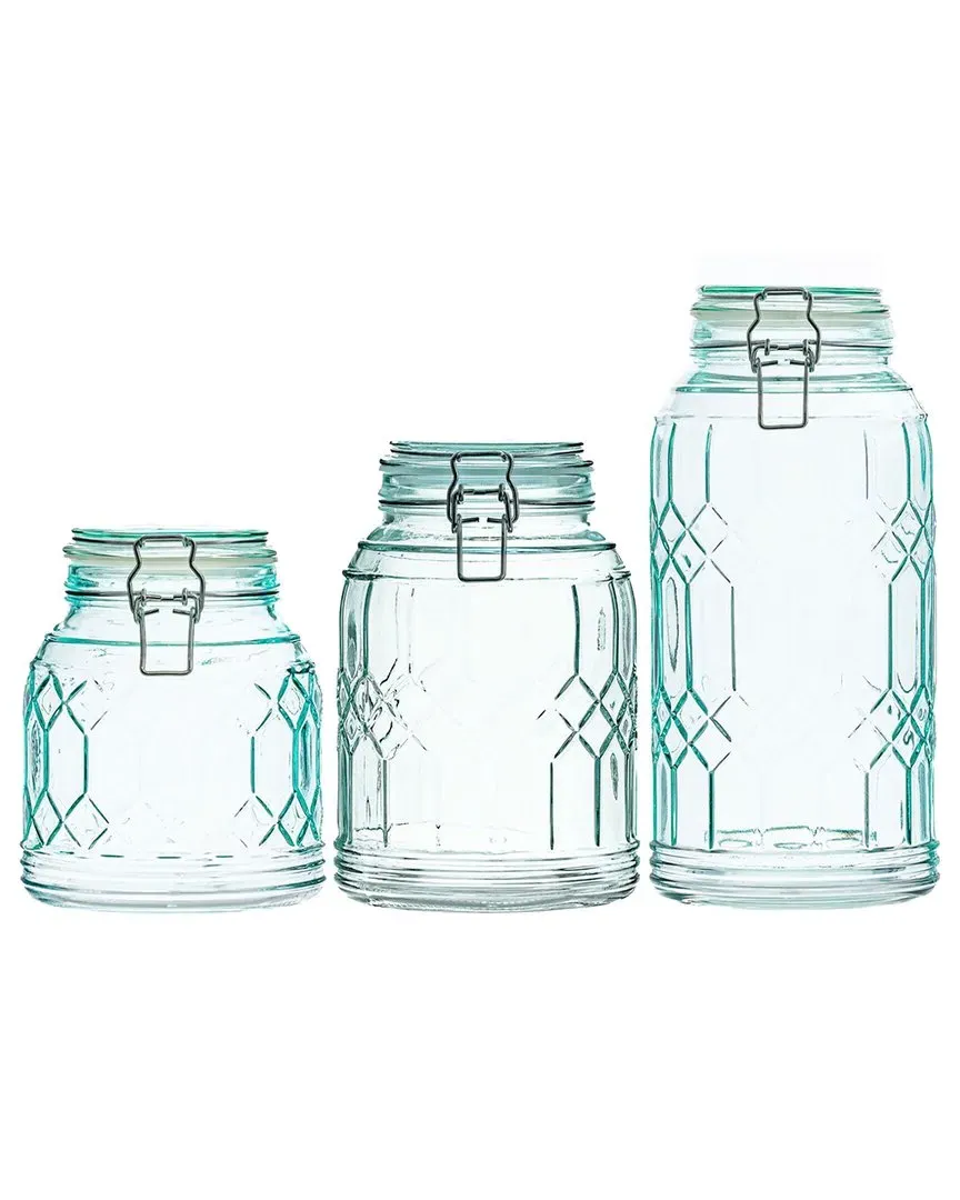 Bleeker Set of 3 Glass Canisters - Green