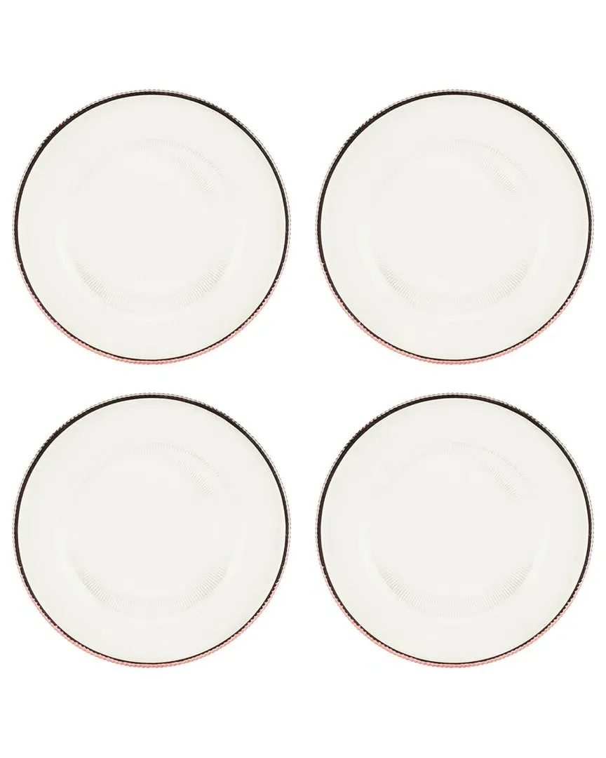 Markle Set of 4 Ribbed Glass Chargers - Rose, Glass image