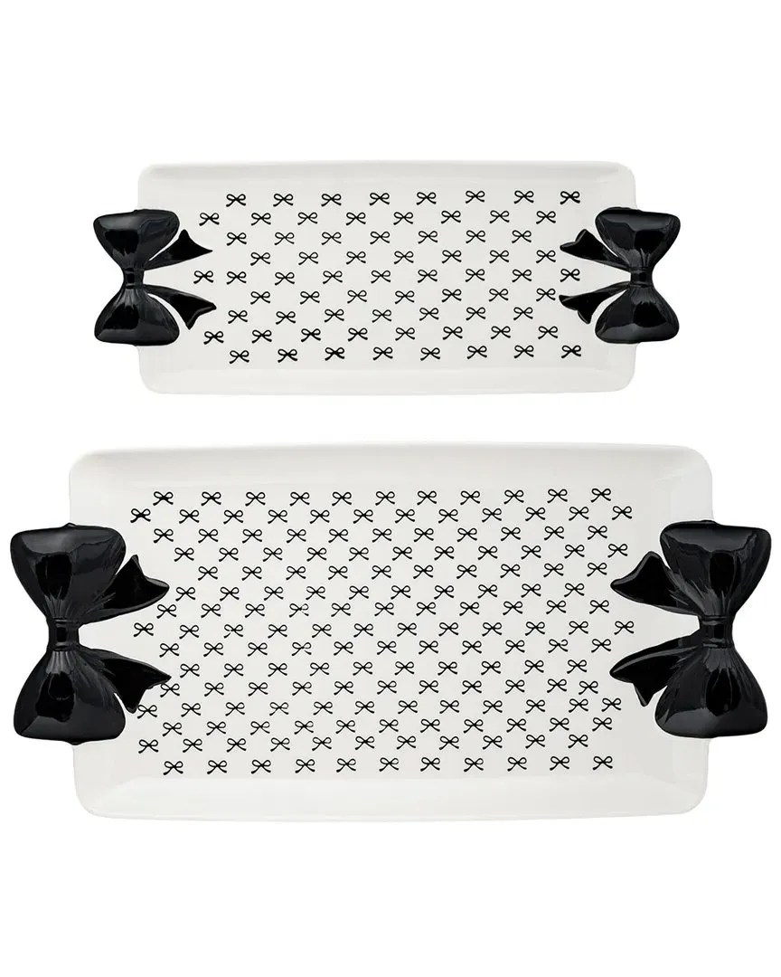 Set of 2 Bow Serving Trays - Black, Dolomite image