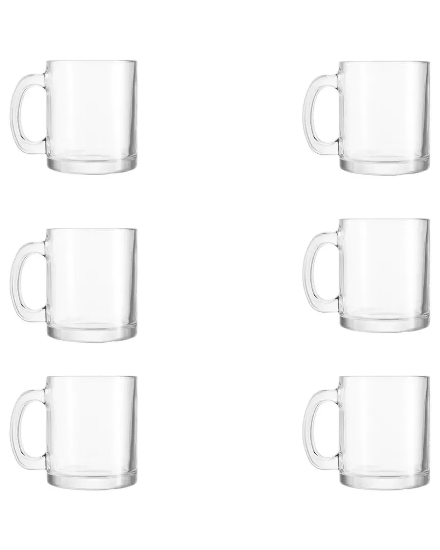 Set of 6 Glass Latte Macchiato Mugs - Clear image