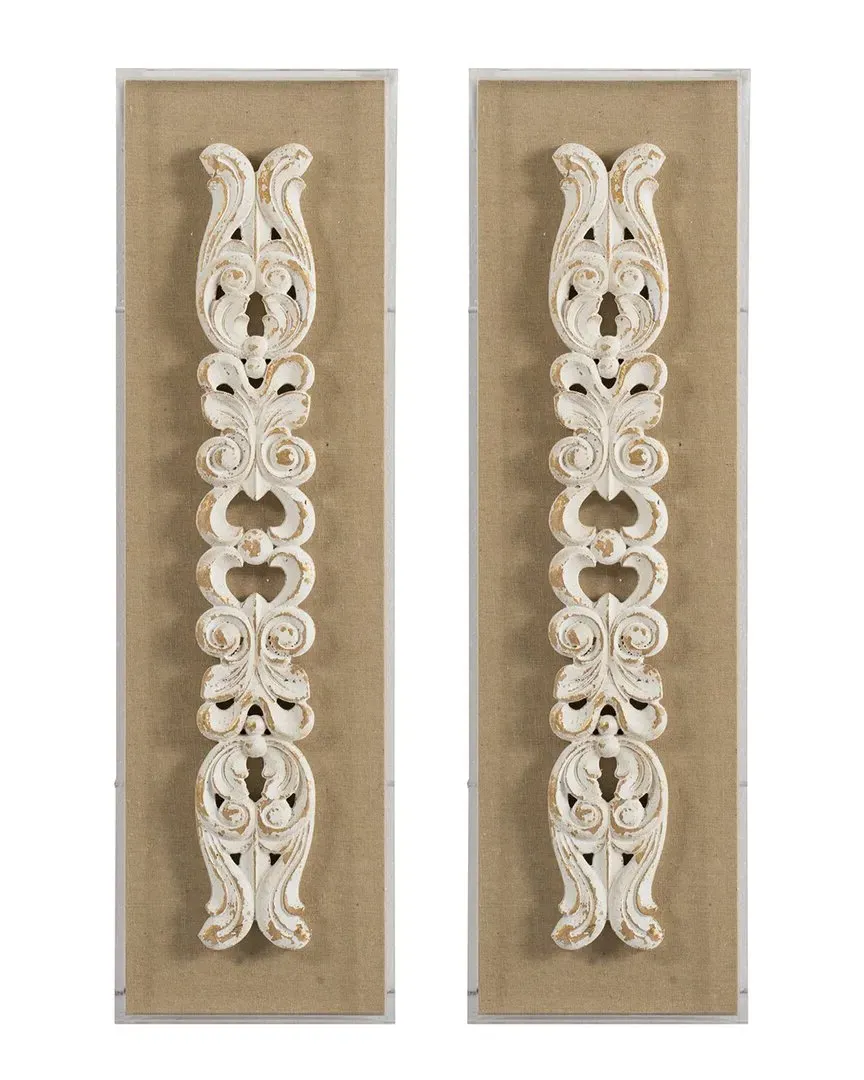 3-Dimensional Scroll Wall Art Set of 2 - Brown