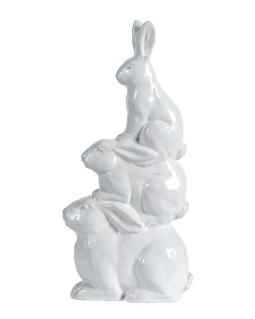 A&B Home Ceramic Rabbits - White image