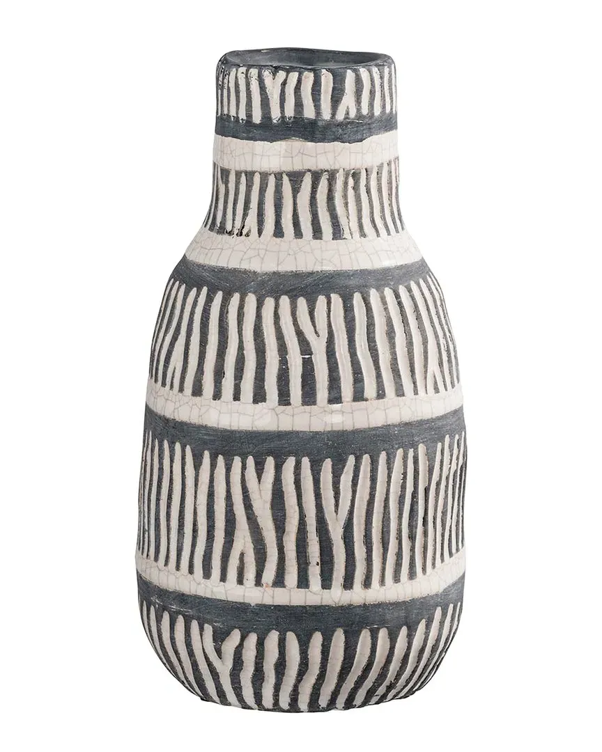 A&B Home Tall Ceramic Vase - Tan, Black image