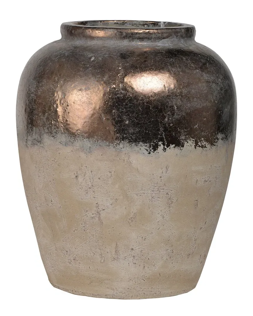 Candia 16in Ceramic Vase - Sienna Brown image