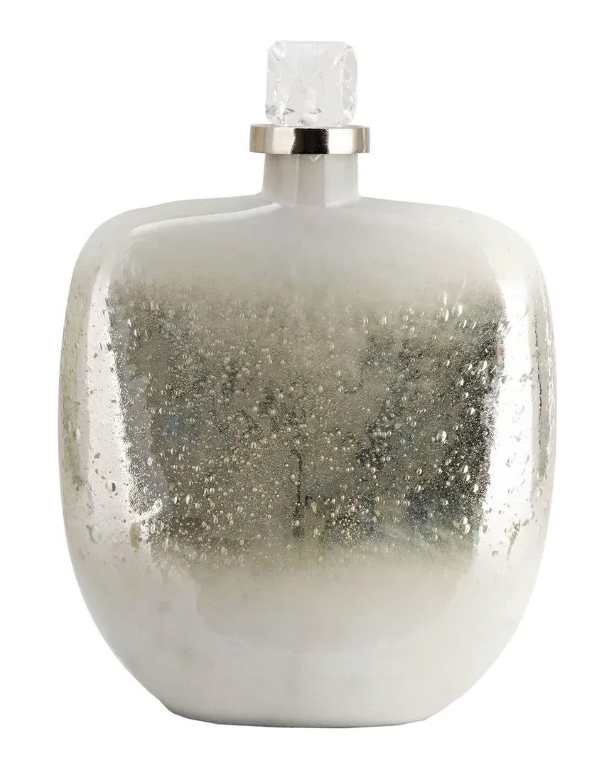 Lidded Glass Bottle with Stopper - White, Glass