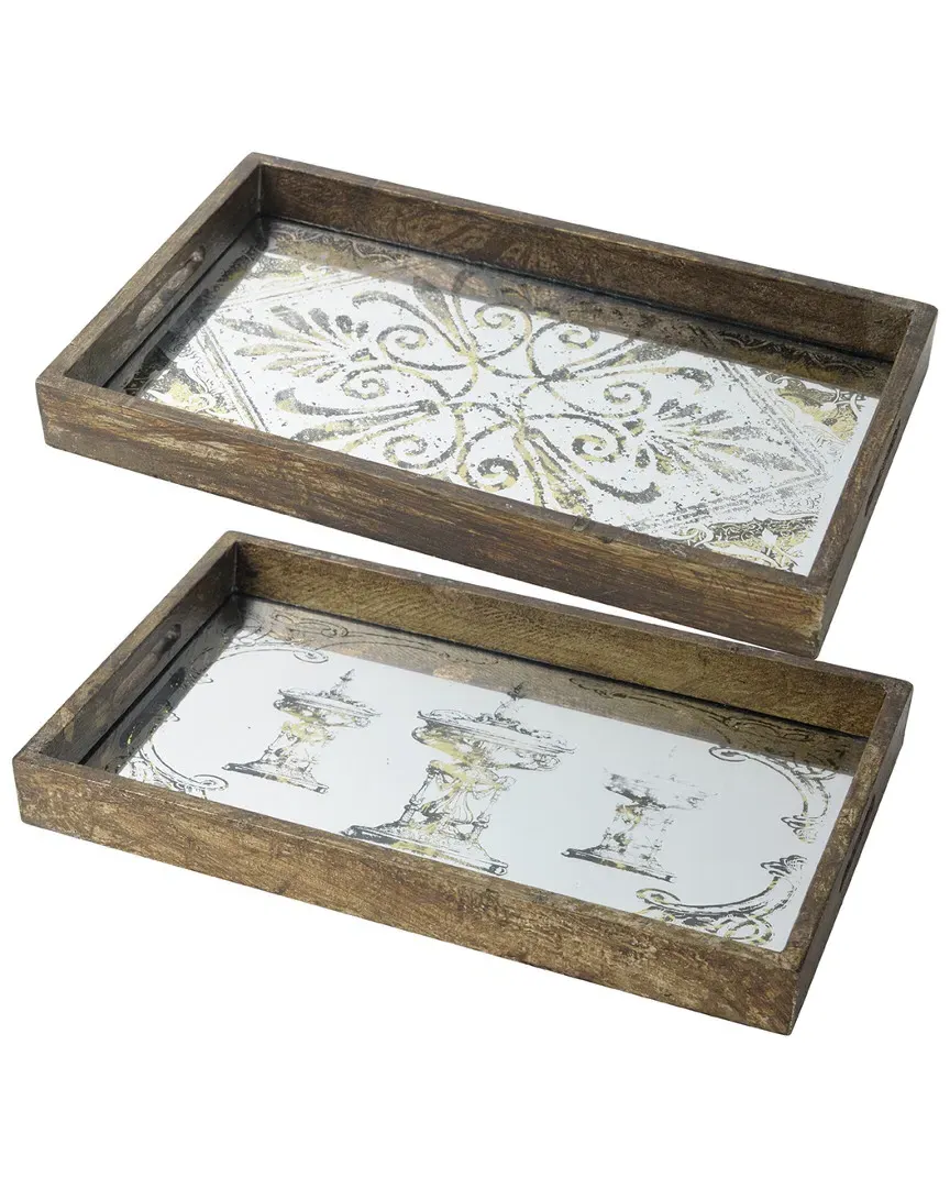 Set of 2 Trays - Multi, Wood image